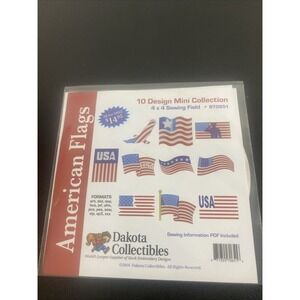 Dakota Collectibles Embroidery Designs 10 Design Mini Collection‎ American Flags